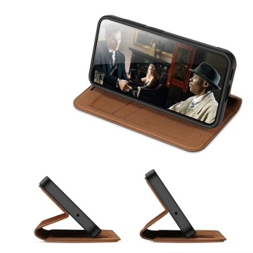 Dux Ducis Skin X2 protective case for Samsung Galaxy S23 flip case wallet stand brown