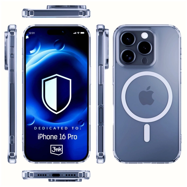 Puzdro pre Apple iPhone 16 Pro pre MagSafe 3mk MagCase zosilnené puzdro obrnený priehľadný chrbát