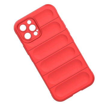 Pouzdro Magic Shield Case pro iPhone 12 Pro s elastickým pancéřovaným rukávem vínové barvy