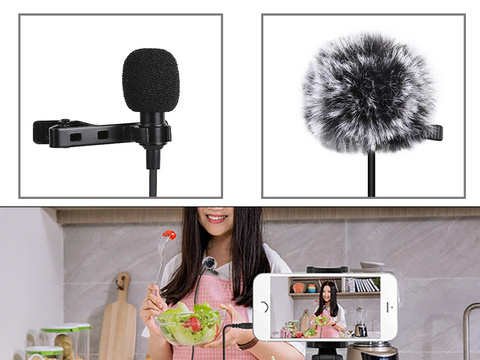 Kravata Puluz Microphone Jack s klipem 1,5m 3,5mm Jack PU424