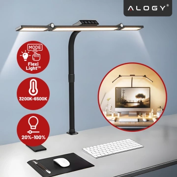 Alogy DeskPro™ LED Desk Lamp with Foldable Design, Adjustable Brightness, and Full Spectrum Light, with Desktop Mount, Eye Protection