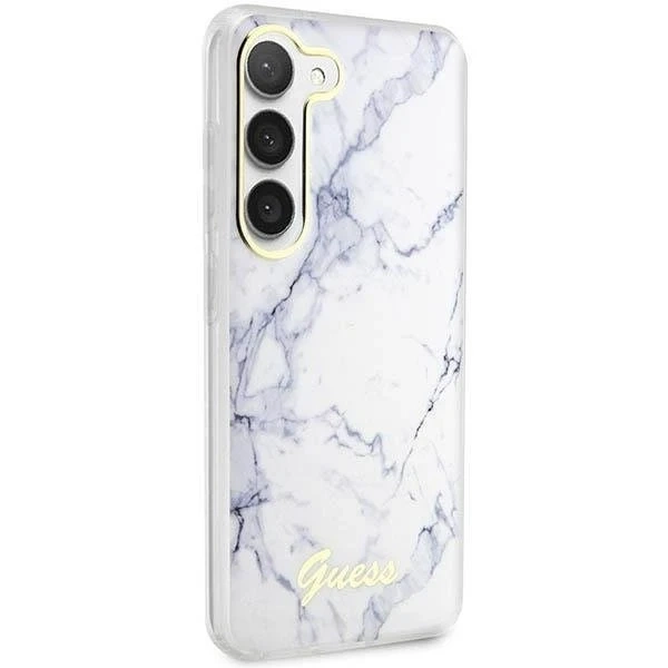 Guess GUHCS23MPCUMAH Hülle für Samsung Galaxy S23 Plus S916 weiß/weiß Hardcase Marble
