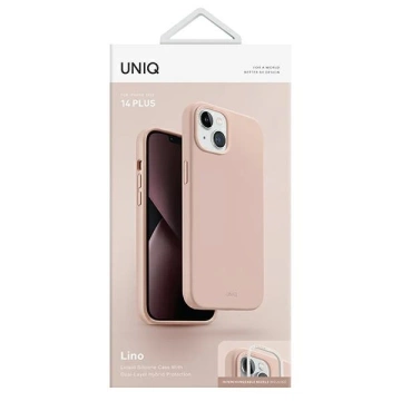 Чохол UNIQ Lino для iPhone 14 Plus 6.7" рожевий/рожевий