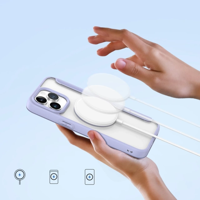 Dux Ducis Skin X Pro Case pre Apple iPhone 15 Pro Max magnetický MagSafe kryt s flipom – fialový