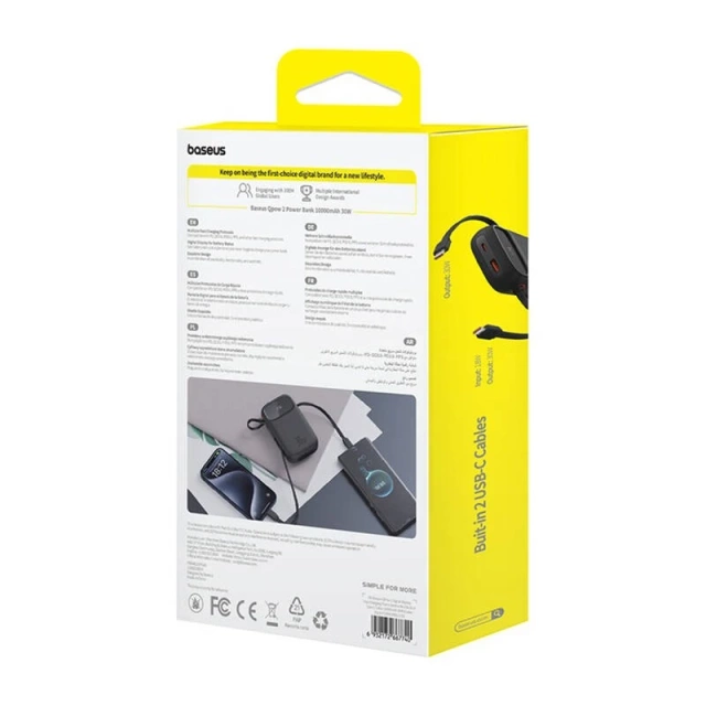Powerbanka Baseus QPow 2 10000mAh 30W 2xUSB-C čierna