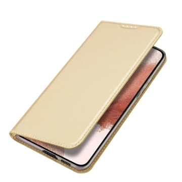 Dux Ducis Skin Pro Protective Phone Case for Samsung Galaxy S23 Flip Card Wallet Stand Gold