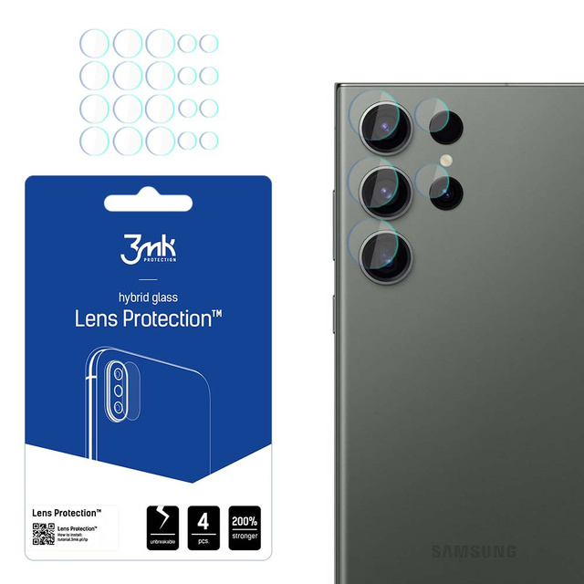 Захист лінз Glass Camera Protector x4 3mk для Samsung Galaxy S23 Ultra