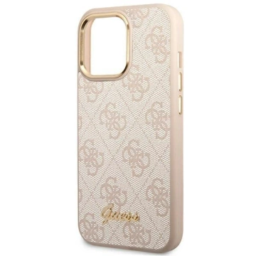 Etui Guess GUHCP14LHG4SHP für Apple iPhone 14 Pro 6,1" różowy/pink Hard Case 4G Vintage Gold Logo