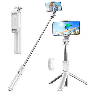 Selfie Stick Tripod Alogy Q01 Stativ Bluetooth držák telefonu na dálkové ovládání pro focení bílý