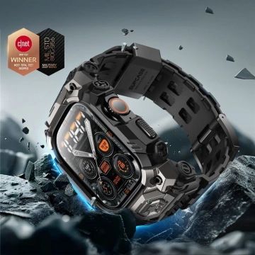 Apple Watch Ultra 1/2 (49 mm) Schwarzes SUPCASE Unicorn Beetle Ore-Gehäuse mit Armband