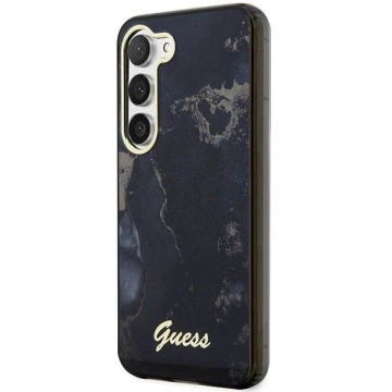Etui Guess GUHCS23SHTMRSK для Samsung Galaxy S23 S911 чорний/чорний твердий чохол Golden Marble Collection
