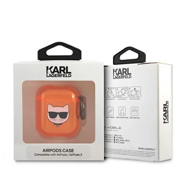 Karl Lagerfeld KLA2UCHFO AirPods cover orange/orange Choupette