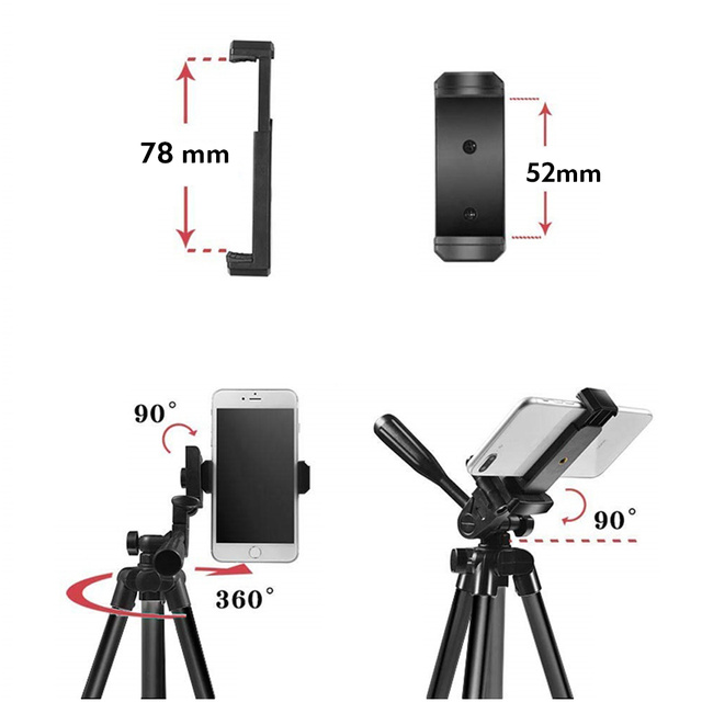 Universalstativ Alogy Tripod Handyhalter 1/4 Ständer für GoPro Kameras mit Bluetooth Fernbedienung, Gehäuse Schwarz