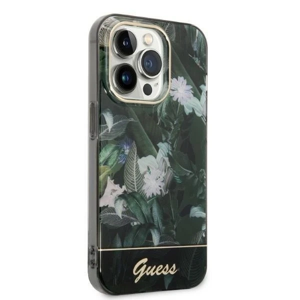 Guess phone case for iPhone 14 Pro 6.1" green/green hardcase Jungle Collection