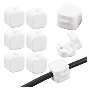 6x Alogy Magnetic Cable Holder 6-pack Cable Management for Desks, Cabinets, Walls, White
