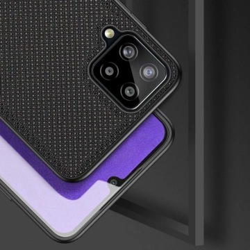 Kryt puzdra Dux Ducis Fino pokrytý nylonovým materiálom Samsung Galaxy A22 4G čierny