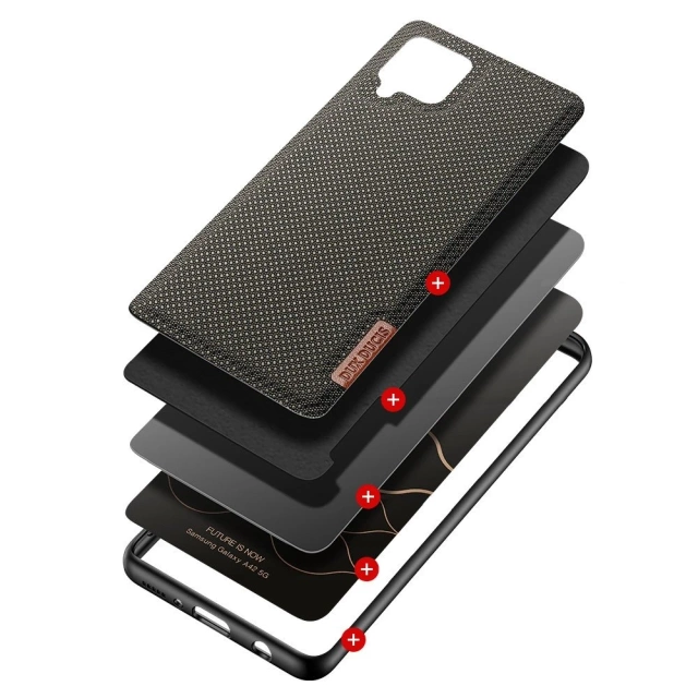 Dux Ducis Fino case cover covered with nylon material for Samsung Galaxy A42 5G green