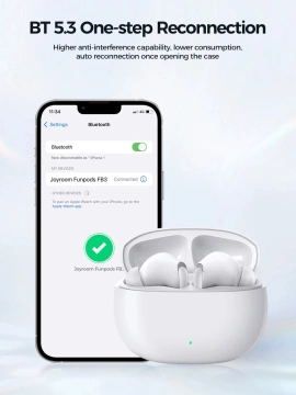Бездротові навушники Joyroom Funpods серії JR-FB3 Bluetooth 5.3 TWS – білі