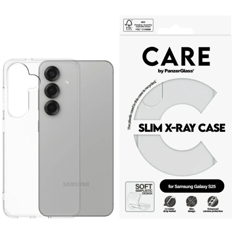Etui CARE do Samsung Galaxy S25 by PanzerGlass Fashion X-Ray Przezroczysty