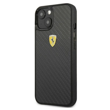 Etui na telefon ferrari iphone 13 mini 5,4 "czarny/black тверда карта на треку реального вуглецю