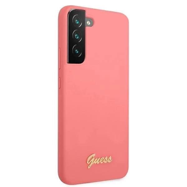 Guess GUHCS22MLSLMGFU S22 S906 fuksja/fuchsia hardcase Silicone Script Metal Logo