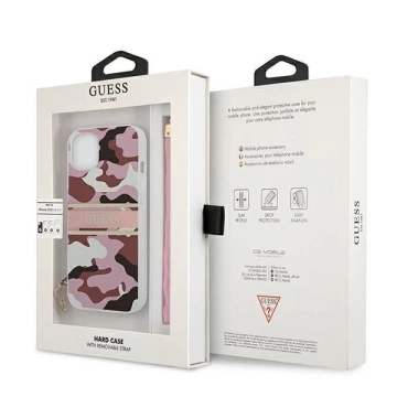 Guess GUHCP13SKCABPI iPhone 13 mini 5,4" różowy/рожевий твердий чохол Camo Strap Collection