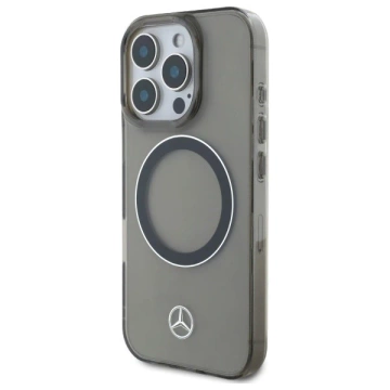 Чохол Mercedes для iPhone 16 Pro Max 6.9" Black Hardcase Silver Ring MagSafe