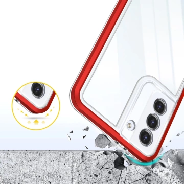 Прозорий чохол 3в1 для Samsung Galaxy S21 5G (S21 Plus 5G) Frame Gel Cover Red
