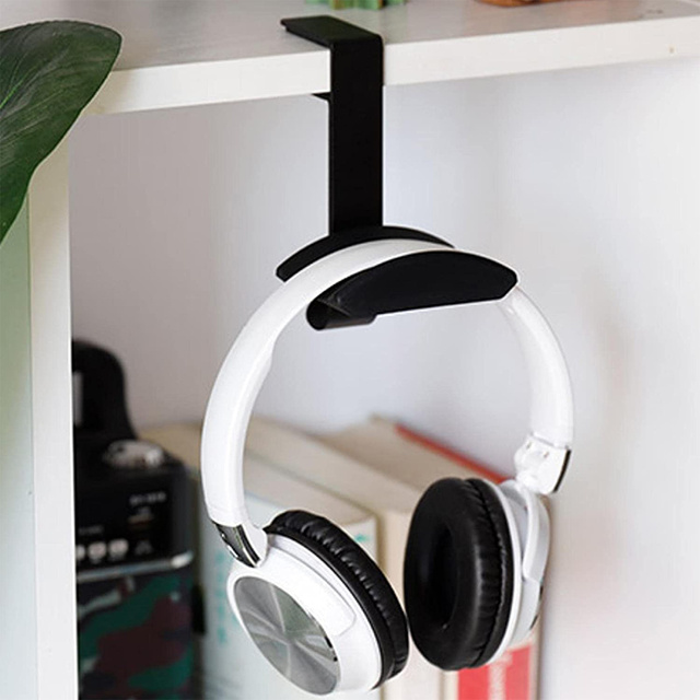 Universal holder hanger hook for Alogy headphones for desk top Black
