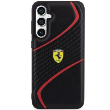 Etui Ferrari FEHCS23FEPTWK do Samsung Galaxy S23 FE S711 čierne/čierne pevné puzdro Twist Metal Logo