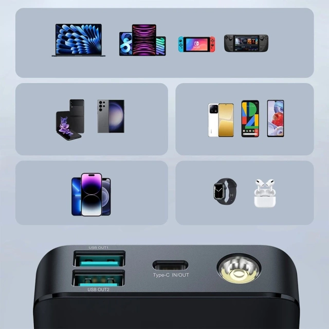 Зовнішній акумулятор Joyroom JR-PBF01 10000mAh 30W PD-чохол для ліхтарика – чорний