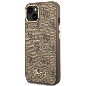 Etui Guess GUHCP14MHG4SHW pre Apple iPhone 14 Plus 6,7" brązový/hnedý pevný obal 4G Vintage Gold Logo