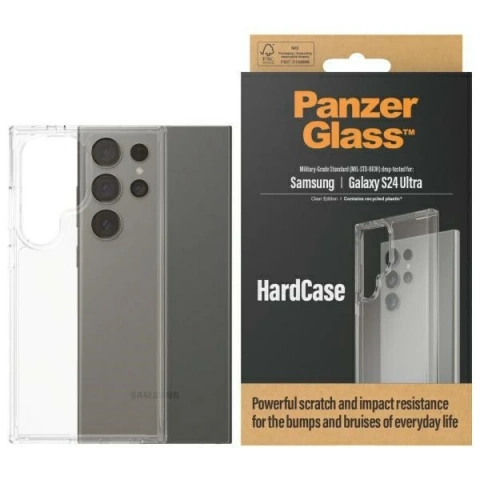 Pouzdro na Samsung Galaxy S24 Ultra PanzerGlass HardCase D3O, vojenské kvality, čiré