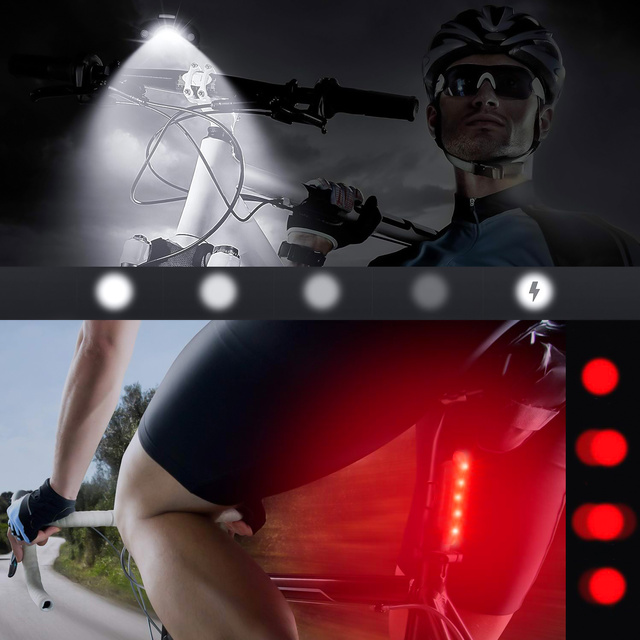 Světlo na kolo Přední Zadní LED Přední Zadní Světlo na kolo Vodotěsné IPX4 Sada USB cyklistického světla Alogy