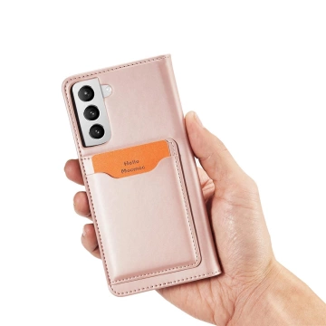 Magnet Card Case case for Samsung Galaxy S22 (S22 Plus) cover card wallet stand pink