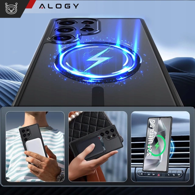 Puzdro Alogy Matte HybridMag™️ MagSafe Puzdro Matne čierne pre Samsung Galaxy S25 Ultra