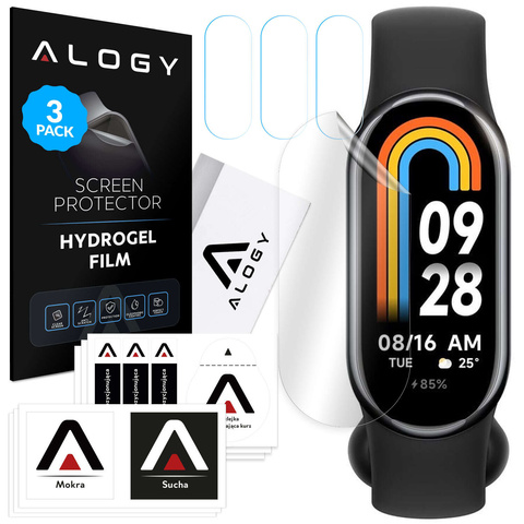 3x Alogy hydrogélová ochranná fólia pre inteligentné hodinky Xiaomi Smart Mi Band 8