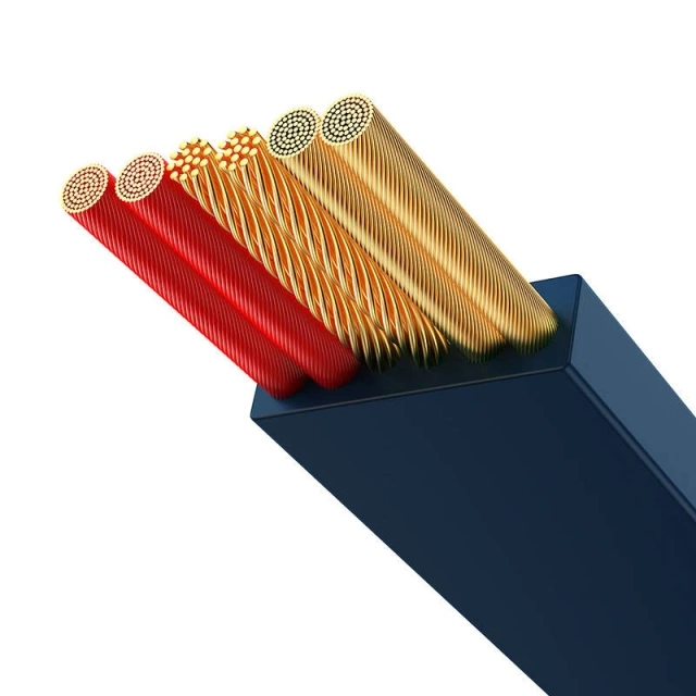 Kábel USB 3w1 Baseus Bright Mirror 3, micro USB / Lightning / USB-C, 66 W / 2 A, 1,1 m (niebieski)