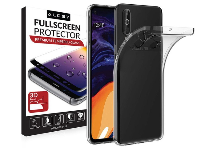 Priehľadné silikónové puzdro pre Samsung Galaxy A60 / M40 Alogy Full Glue Glass
