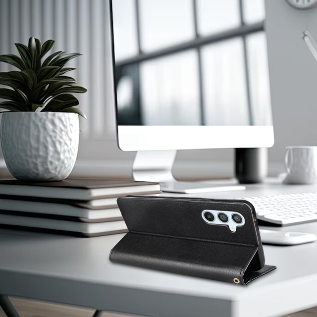 Захисний шкіряний гаманець Alogy Wallet Case Phone Cover для Samsung Galaxy A34 5G чорний