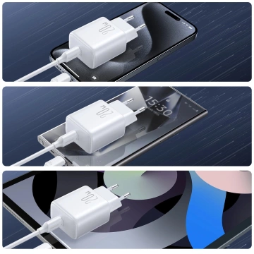 Síťová nabíječka Joyroom USB-C PD 20W – bílý kabel USB-C / USB-C 1m