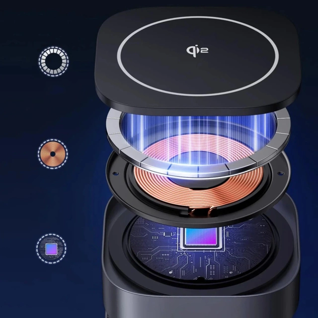 Зарядний пристрій Ugreen W702 3-в-1 MagSafe Qi2 15 Вт, складний, USB-C, чорний