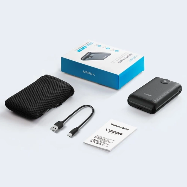 Powerbank Externá batéria (POWER BANK) VEGER S20 - 20 000mAh LCD Quick Charge PD 22,5W čierna (W2053)