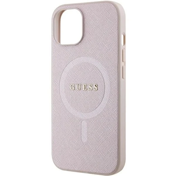 Puzdro Guess GUHMP15MPSAHMCP pre iPhone 15 Plus 6,7" pevné puzdro Saffiano MagSafe ružové/ružové