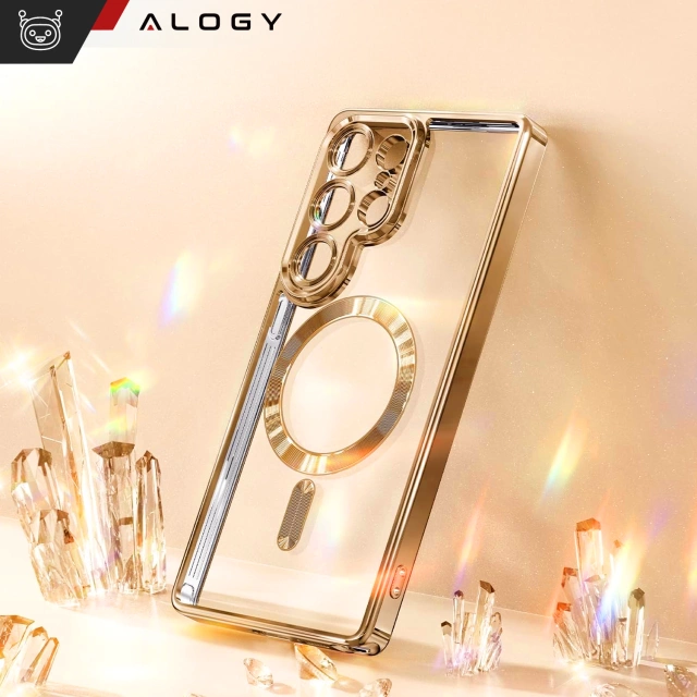 Чохол MagSafe для Apple iPhone 16 Pro Max Alogy Glamour Luxury Ring Housing Gold-Transparent