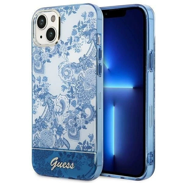 Etui Guess GUHCP14MHGPLHB für Apple iPhone 14 Plus 6,7" niebieski/blue Hardcase Porcelain Collection