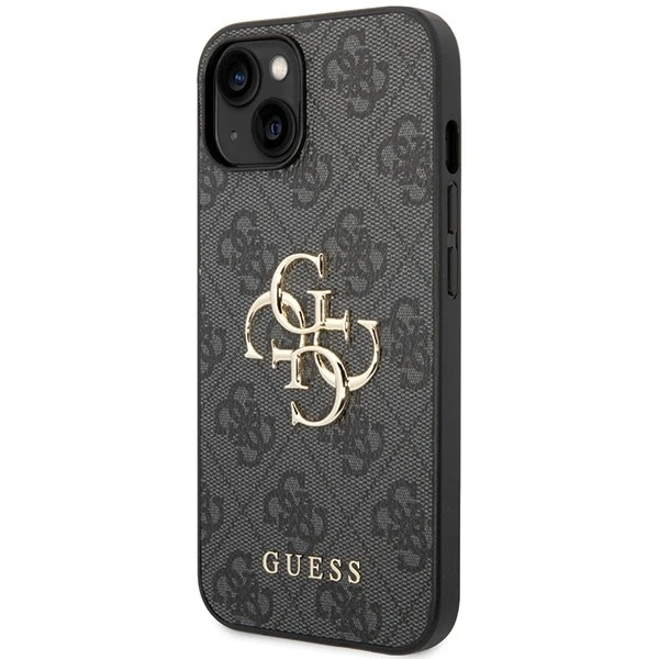 Etui Guess GUHCP15S4GMGGR pro iPhone 15 6,1" szary/šedý pevný obal 4G velké kovové logo