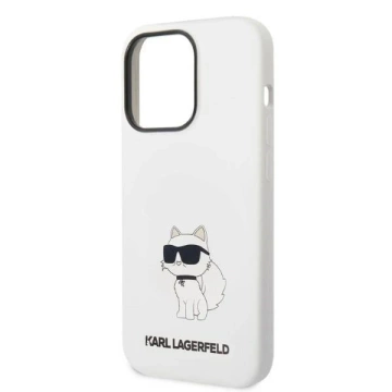 Puzdro Karl Lagerfeld KLHMP14XSNCHBCH pre iPhone 14 Pro Max 6,7" pevné puzdro Silikónové Choupette MagSafe biele/biele