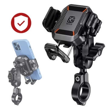 KEWIG M33-C1 Motorcycle Bike Handlebar Phone Holder with Anti-Shock System for Motorbike, Quad, Scooter, Black