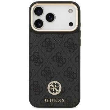 Etui Guess 4G Strass Logo Big Strap MagSafe do iPhone 17 Pro Max Czarny